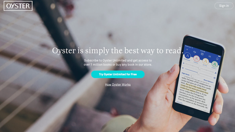 a screenshot of the Oyster Books website