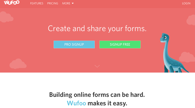 a screenshot of the WUFOO website